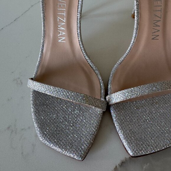 STUART WEITZMAN Nudistcurve Textured Ankle Strap Sandals - Picture 12 of 13